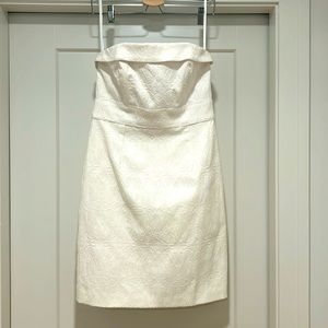 White House Black Market white strapless knee length dress